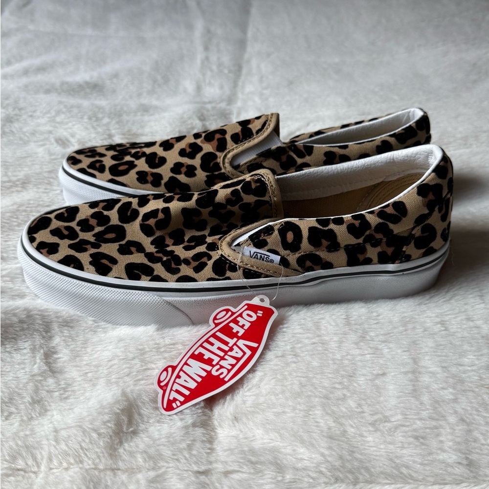 New Vans Leopard Print Slip-On Shoes